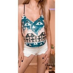 Boho / Aztec Sequin Tank Top